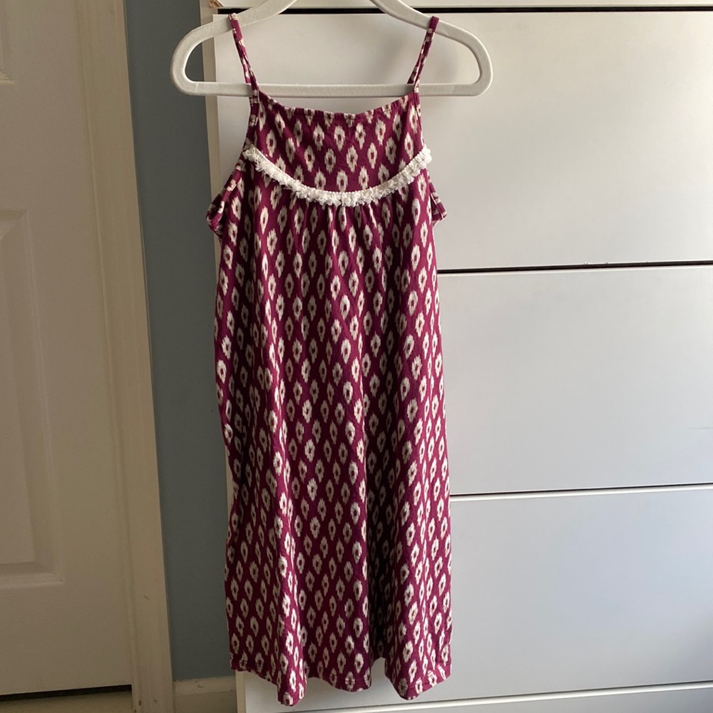 Old Navy girls Maroon Fringe Boho Dress